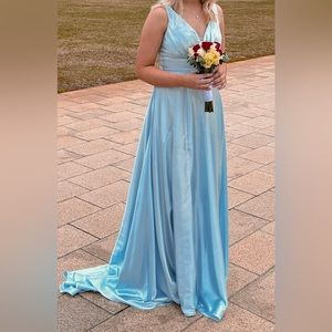 light blue prom dress